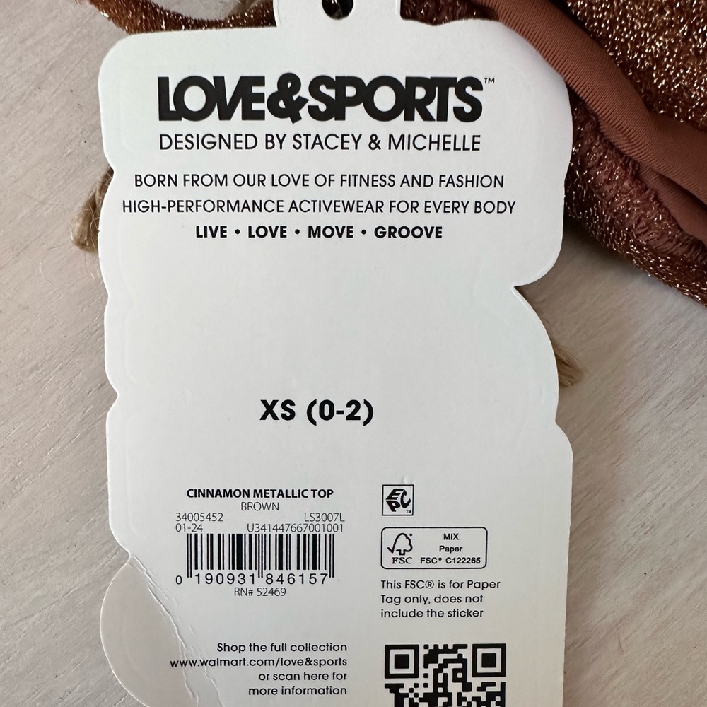 NWT Love & Sport Cinnamon Metallic Swim Top Size XS - Picture 5 of 8